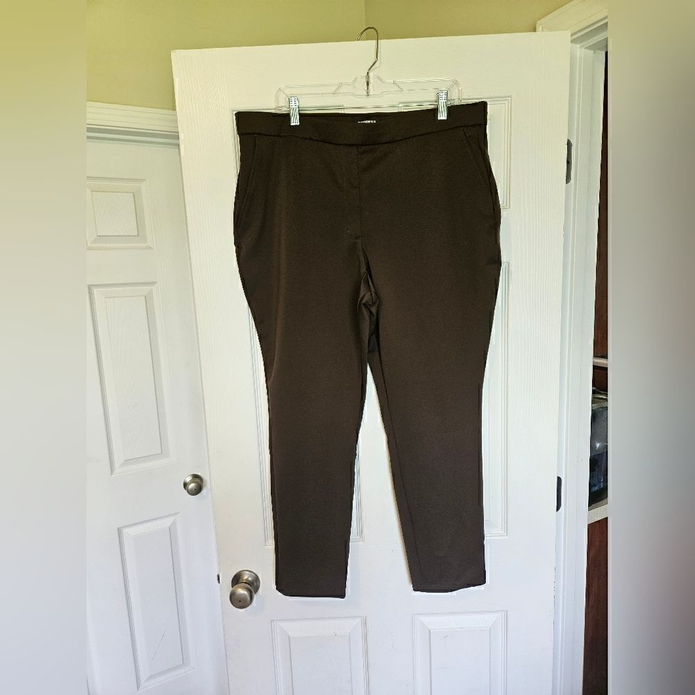 Express Brown High Waisted Nylon Pull-On Leggings